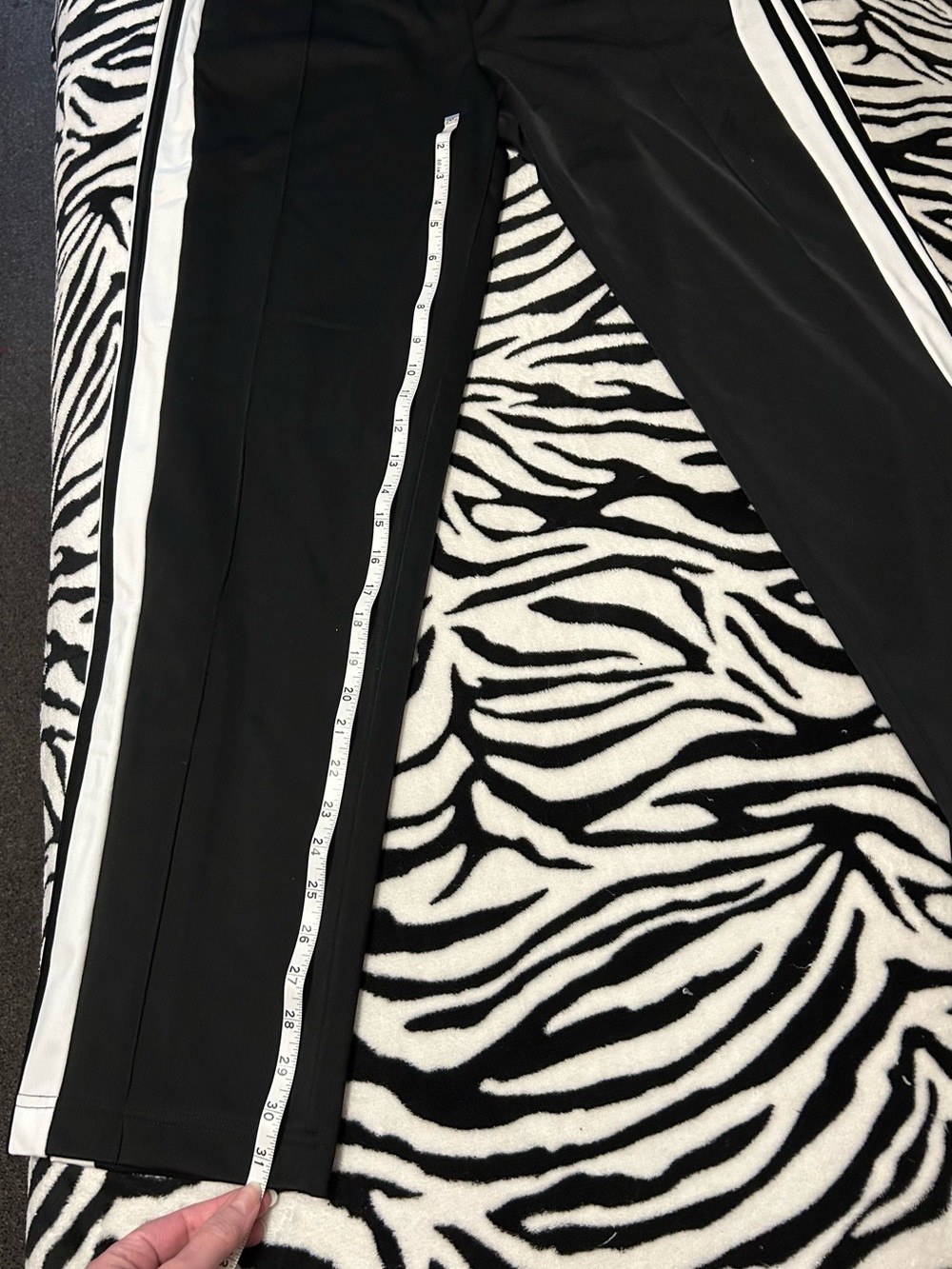 adidas/ Adibreak Black & White Three-Stripe (break away)Track pants - Picture 2 of 6